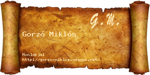 Gorzó Miklós névjegykártya