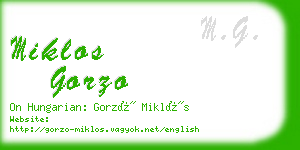 miklos gorzo business card