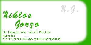 miklos gorzo business card